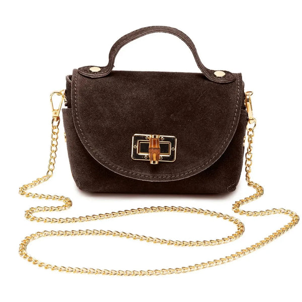 Elie Beaumont Mini Bambou Bag - Dark Chocolate Suede-Nook & Cranny Gift Store-2019 National Gift Store Of The Year-Ireland-Gift Shop
