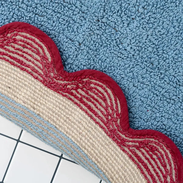 Plush Bath Mat in Retro Light Blue-Nook & Cranny Gift Store-2019 National Gift Store Of The Year-Ireland-Gift Shop