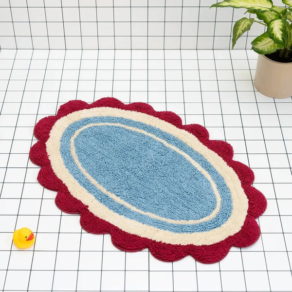 Plush Bath Mat in Retro Light Blue-Nook & Cranny Gift Store-2019 National Gift Store Of The Year-Ireland-Gift Shop