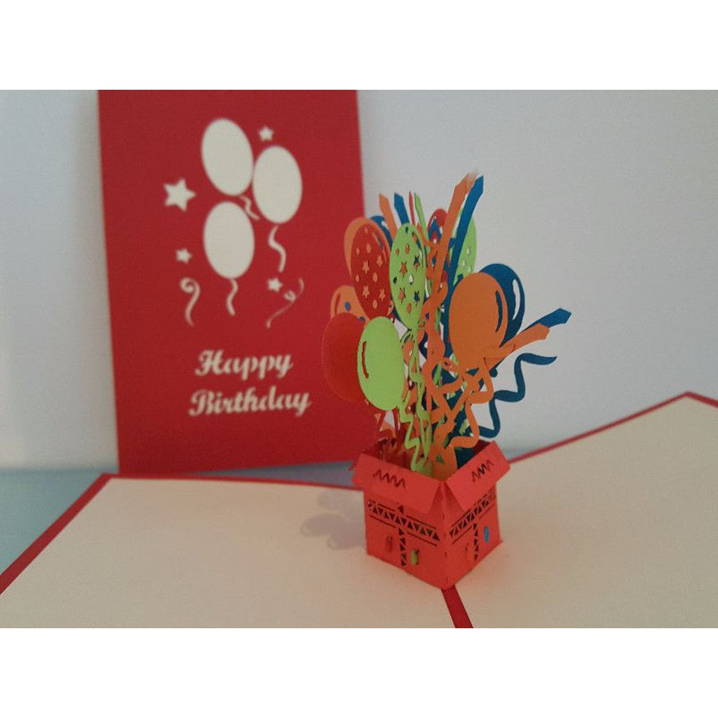 3d Pop up Card - Birthday Balloons (Red)-Nook & Cranny Gift Store-2019 National Gift Store Of The Year-Ireland-Gift Shop
