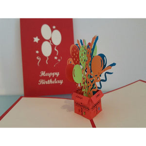 3d Pop up Card - Birthday Balloons (Red)-Nook & Cranny Gift Store-2019 National Gift Store Of The Year-Ireland-Gift Shop