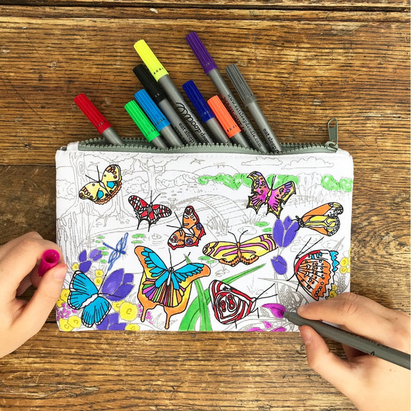 Colour your own pencil case - (Butterflies)-Nook & Cranny Gift Store-2019 National Gift Store Of The Year-Ireland-Gift Shop