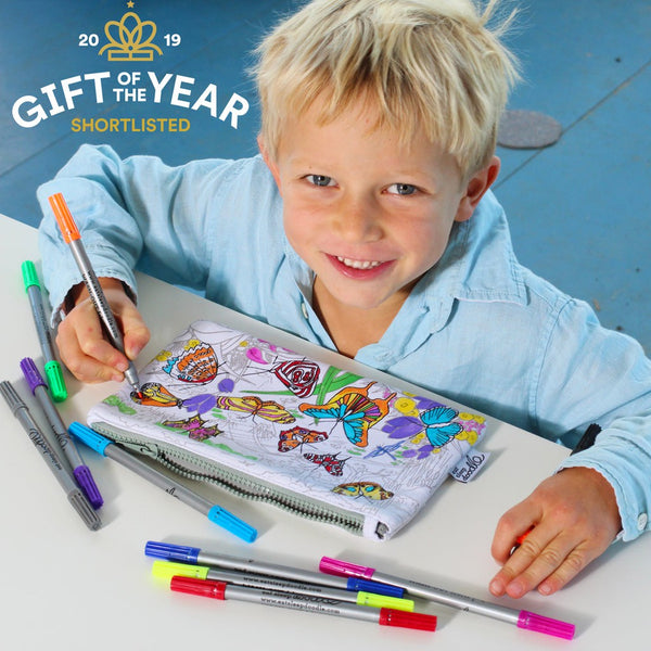 Colour your own pencil case - (Butterflies)-Nook & Cranny Gift Store-2019 National Gift Store Of The Year-Ireland-Gift Shop