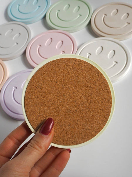 Jesmonite Coaster “SMILEY” | Tactile & Eco Conscious