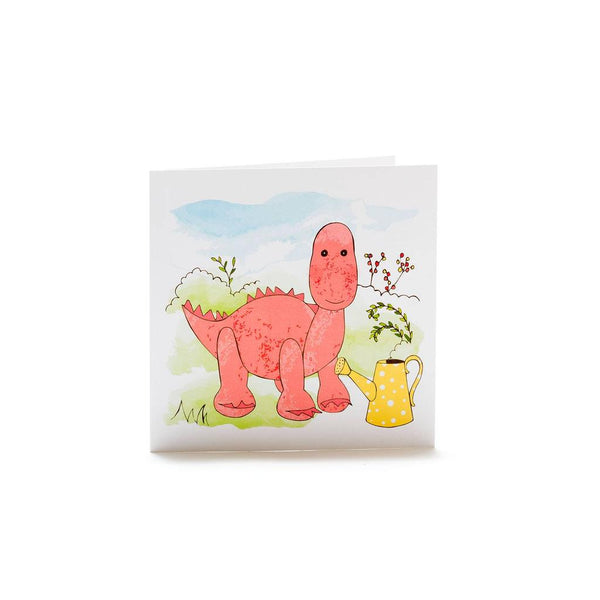 Dinosaur Baby Rattle, Knitted Organic Cotton Pink Diplodocus