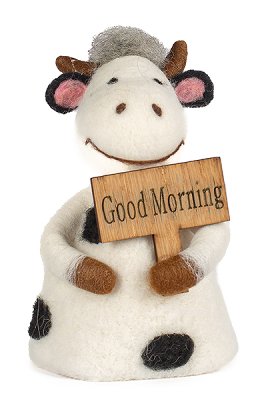 Felted Egg Warmer Cow - Good Morning Sign-Nook & Cranny Gift Store-2019 National Gift Store Of The Year-Ireland-Gift Shop