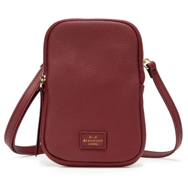 Elie Beaumont Phone bag zipper - Burgundy-Nook & Cranny Gift Store-2019 National Gift Store Of The Year-Ireland-Gift Shop