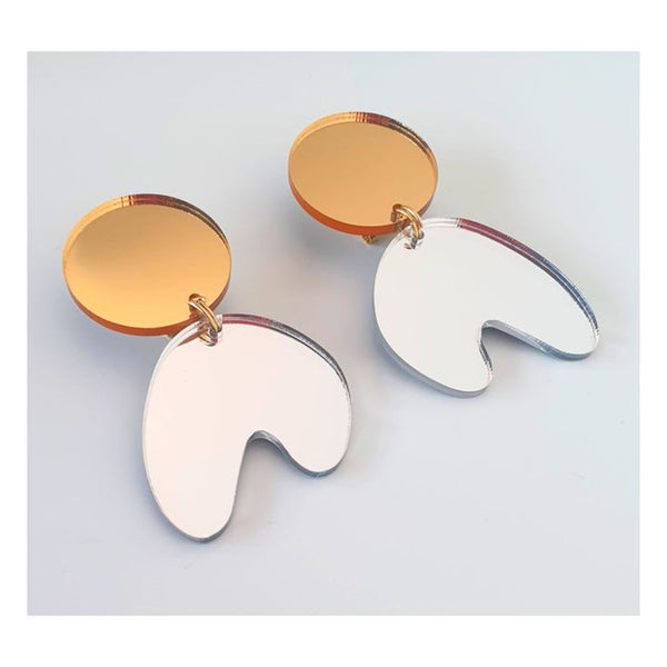 "Snobby Party Princess" Earrings by Eve Ray - Gold / Silver-Nook & Cranny Gift Store-2019 National Gift Store Of The Year-Ireland-Gift Shop