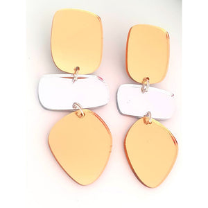 "Hall of Mirrors" Earrings by Eve Ray - Gold / Silver / Gold-Nook & Cranny Gift Store-2019 National Gift Store Of The Year-Ireland-Gift Shop