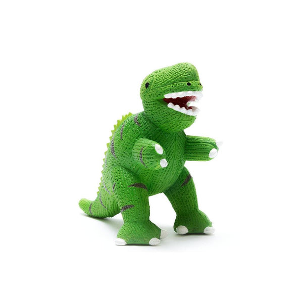 Dinosaur Toy, Bath Toy, Teether, Natural Rubber Green T Rex
