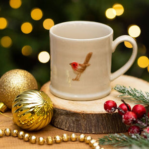 Ceramic Mini Mug with Robin-Nook & Cranny Gift Store-2019 National Gift Store Of The Year-Ireland-Gift Shop