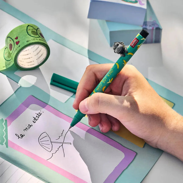 Gorilla Erasable Gel Pen with Mini Animal Decoration