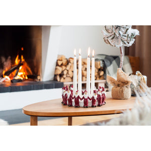 Ceramic Advent Candleholder - Red-Nook & Cranny Gift Store-2019 National Gift Store Of The Year-Ireland-Gift Shop