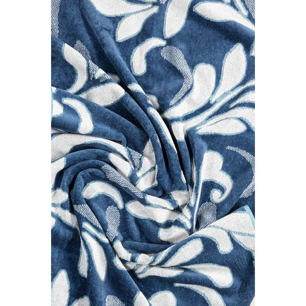 Organic Cotton Bath Towel - Blue Floral-Nook & Cranny Gift Store-2019 National Gift Store Of The Year-Ireland-Gift Shop