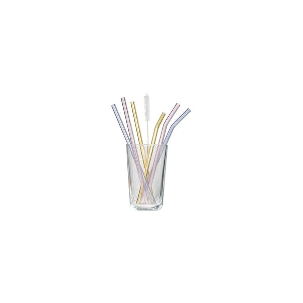 Set of 6 Glass Straws - Pastel Colours-Nook & Cranny Gift Store-2019 National Gift Store Of The Year-Ireland-Gift Shop
