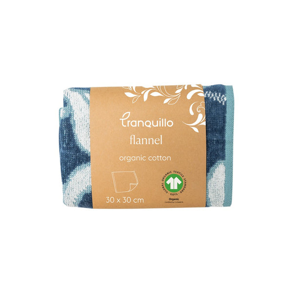Organic Cotton Wash Cloth / Wash Flannel - Blue Floral-Nook & Cranny Gift Store-2019 National Gift Store Of The Year-Ireland-Gift Shop