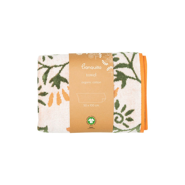 Organic Cotton Towel - Floral-Nook & Cranny Gift Store-2019 National Gift Store Of The Year-Ireland-Gift Shop