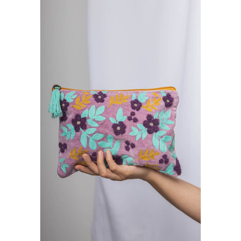Velvet Bag with Flower Pattern-Nook & Cranny Gift Store-2019 National Gift Store Of The Year-Ireland-Gift Shop
