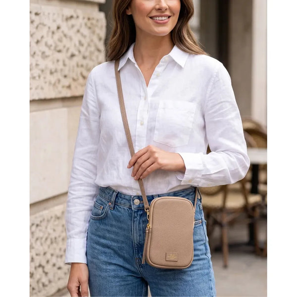 Elie Beaumont Phone bag zipper - Mink-Nook & Cranny Gift Store-2019 National Gift Store Of The Year-Ireland-Gift Shop