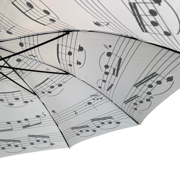 Music Notes Stick Umbrella (White)-Nook & Cranny Gift Store-2019 National Gift Store Of The Year-Ireland-Gift Shop