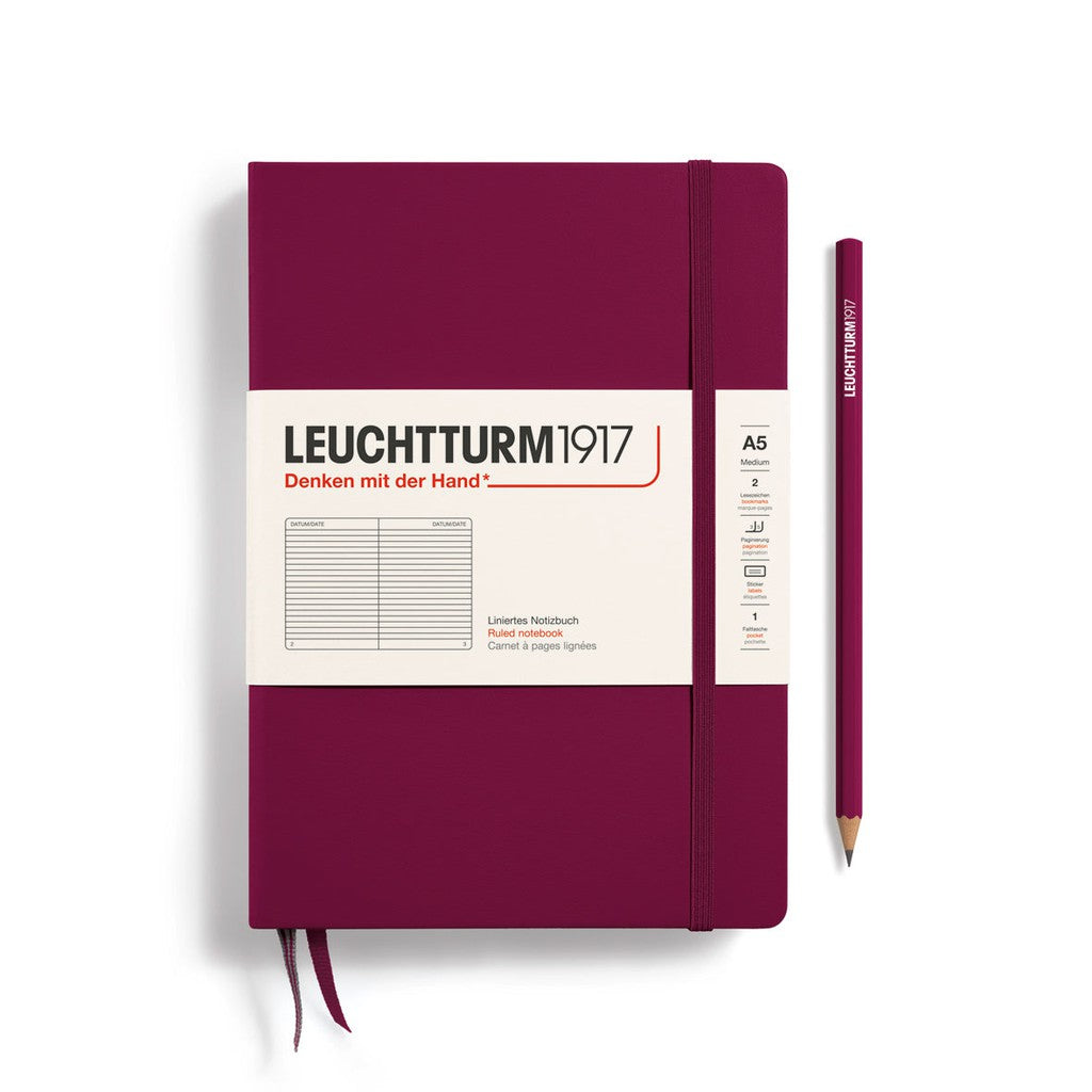 Leuchtturm1917 Hardcover Notebook A5 in Port Red (ruled)-Nook & Cranny Gift Store-2019 National Gift Store Of The Year-Ireland-Gift Shop