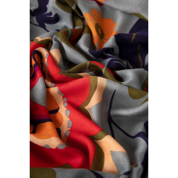 Folk Floral Print Scarf - Winter Ice-Nook & Cranny Gift Store-2019 National Gift Store Of The Year-Ireland-Gift Shop