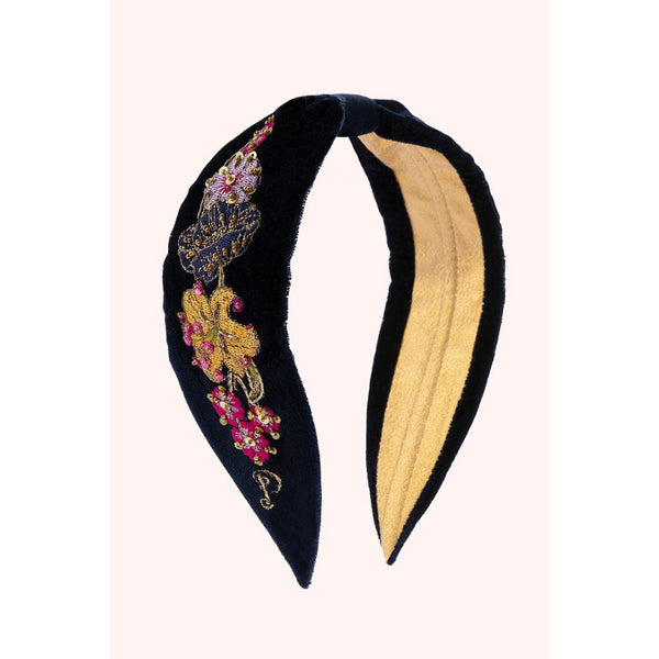 Embroidered Headband - Midnight Posy-Nook & Cranny Gift Store-2019 National Gift Store Of The Year-Ireland-Gift Shop