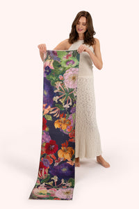 Luxurious Print Scarf - Midnight Posy-Nook & Cranny Gift Store-2019 National Gift Store Of The Year-Ireland-Gift Shop