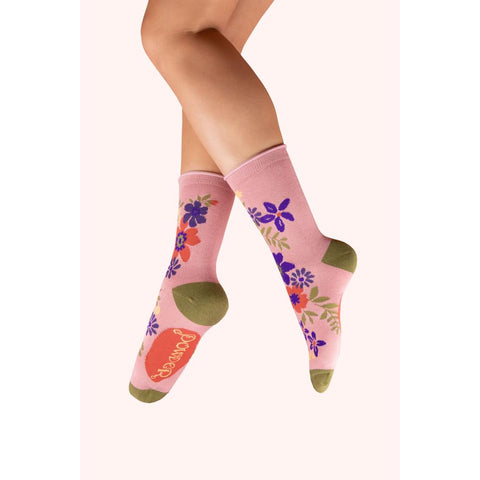 Bamboo Ankle Socks - Flower Spray (Candy)-Nook & Cranny Gift Store-2019 National Gift Store Of The Year-Ireland-Gift Shop