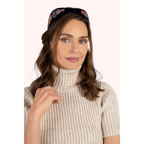 Embroidered Headband - Midnight Posy-Nook & Cranny Gift Store-2019 National Gift Store Of The Year-Ireland-Gift Shop