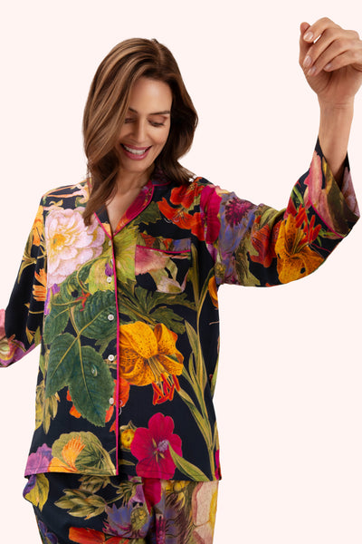 Super soft Luxurious Long Sleeve Pajamas - Midnight Posy-Nook & Cranny Gift Store-2019 National Gift Store Of The Year-Ireland-Gift Shop