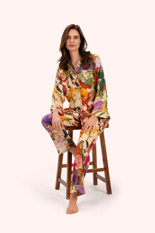 Supersoft Luxurious Long Sleeve Pajamas - Cream Posy-Nook & Cranny Gift Store-2019 National Gift Store Of The Year-Ireland-Gift Shop