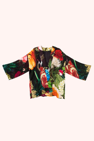 Opulant Floral Kimono Jacket - Chocolate-Nook & Cranny Gift Store-2019 National Gift Store Of The Year-Ireland-Gift Shop