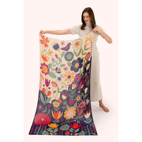 Scandi Two-tone Print Scarf - Wild Flower-Nook & Cranny Gift Store-2019 National Gift Store Of The Year-Ireland-Gift Shop