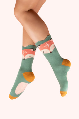 Bamboo Ankle Socks - Foxy Character-Nook & Cranny Gift Store-2019 National Gift Store Of The Year-Ireland-Gift Shop