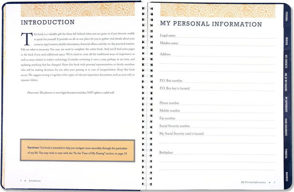 Peace of Mind Organiser Book