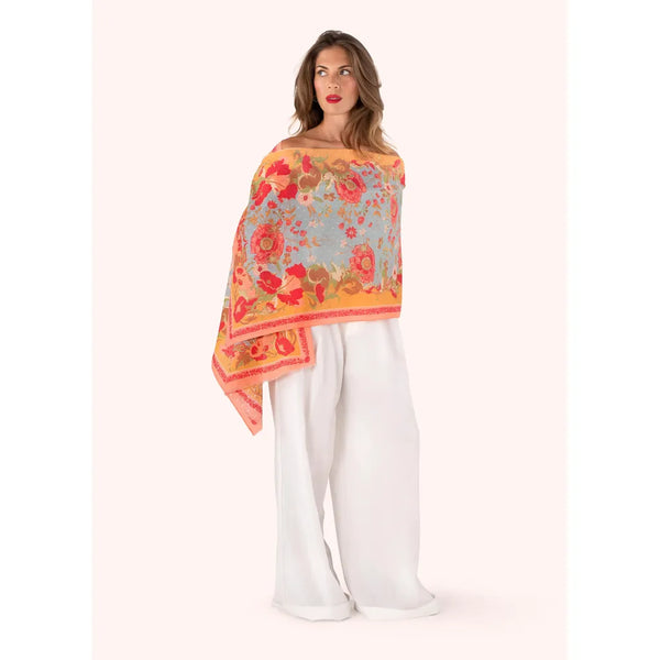 Paisley Poppies Cotton Scarf - by Powder-Nook & Cranny Gift Store-2019 National Gift Store Of The Year-Ireland-Gift Shop