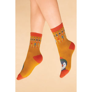 Knitted Socks - Mustard (Penguin)-Nook & Cranny Gift Store-2019 National Gift Store Of The Year-Ireland-Gift Shop