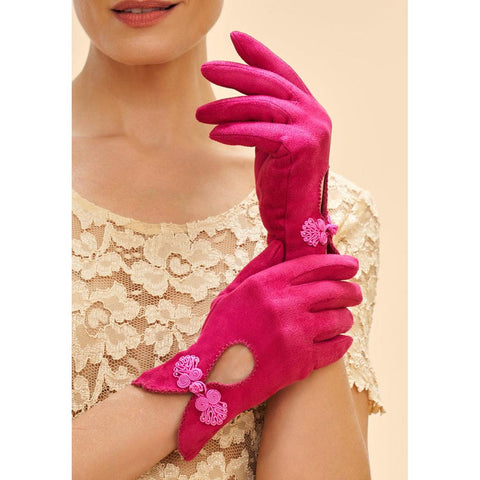 Suki Faux Suede Gloves - Fushia-Nook & Cranny Gift Store-2019 National Gift Store Of The Year-Ireland-Gift Shop