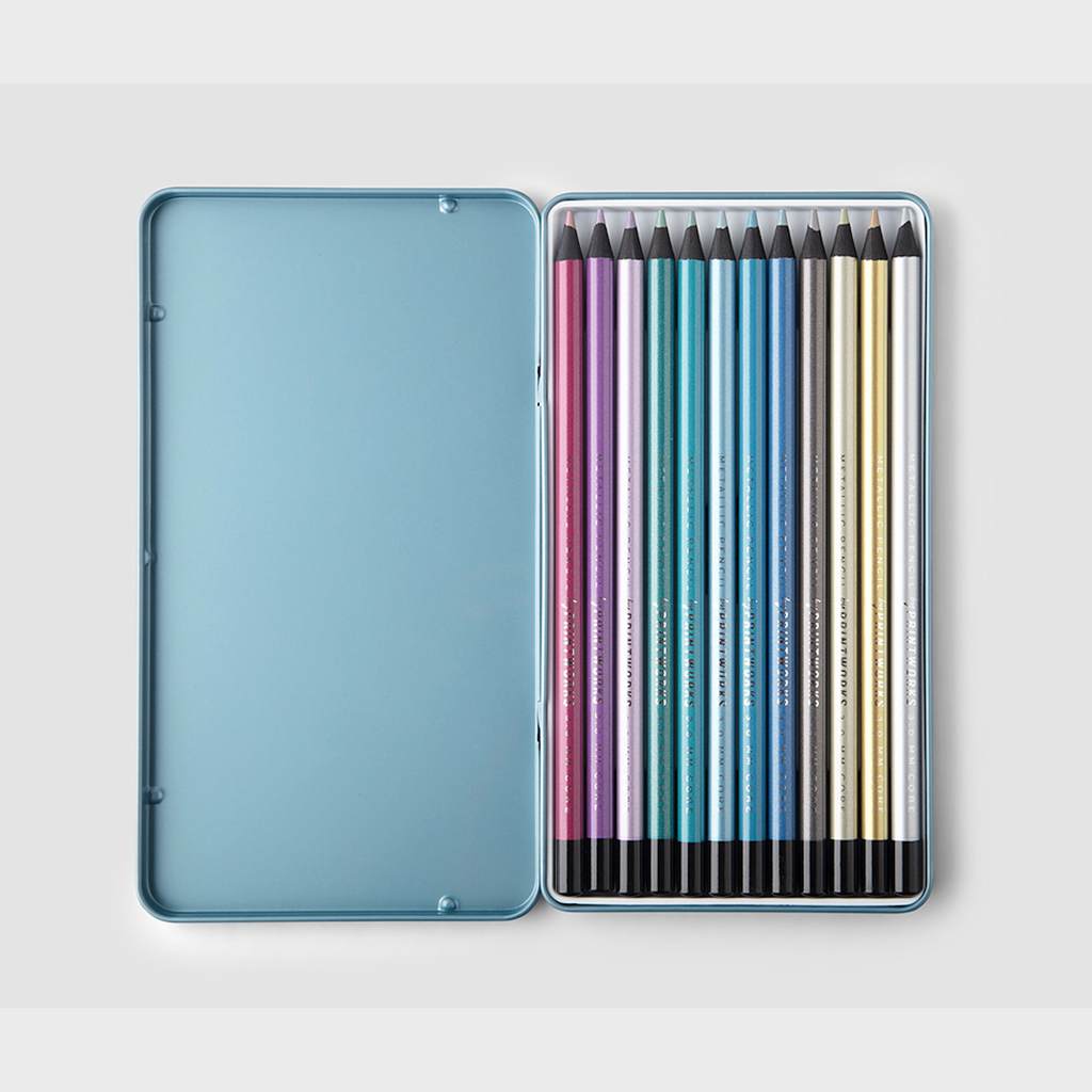 Metallic Colour Pencil Set (12)-Nook & Cranny Gift Store-2019 National Gift Store Of The Year-Ireland-Gift Shop