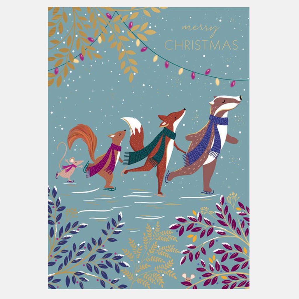 Merry Christmas - Ice Skating Animals-Nook & Cranny Gift Store-2019 National Gift Store Of The Year-Ireland-Gift Shop