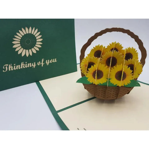 3d Pop up Card - Sunflower (Thinking of you)-Nook & Cranny Gift Store-2019 National Gift Store Of The Year-Ireland-Gift Shop
