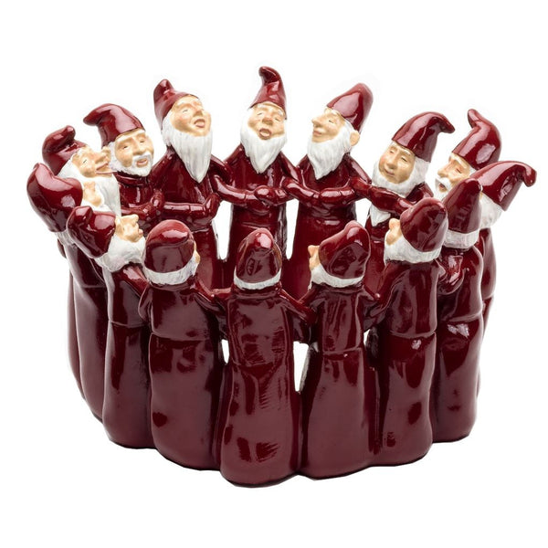 Ceramic Santaring Bowl/Candleholder - Red-Nook & Cranny Gift Store-2019 National Gift Store Of The Year-Ireland-Gift Shop