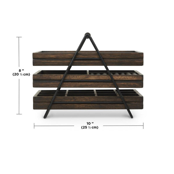 Luxurious 3-Tier Walnut Jewelry Tray - Terrace-Nook & Cranny Gift Store-2019 National Gift Store Of The Year-Ireland-Gift Shop
