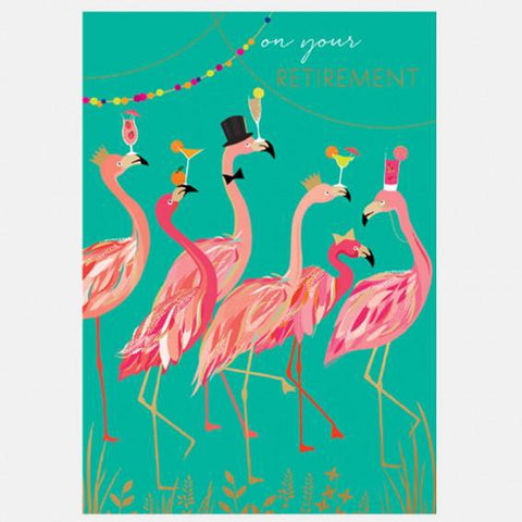 On your retirement (Flamingos) - Card-Nook & Cranny Gift Store-2019 National Gift Store Of The Year-Ireland-Gift Shop