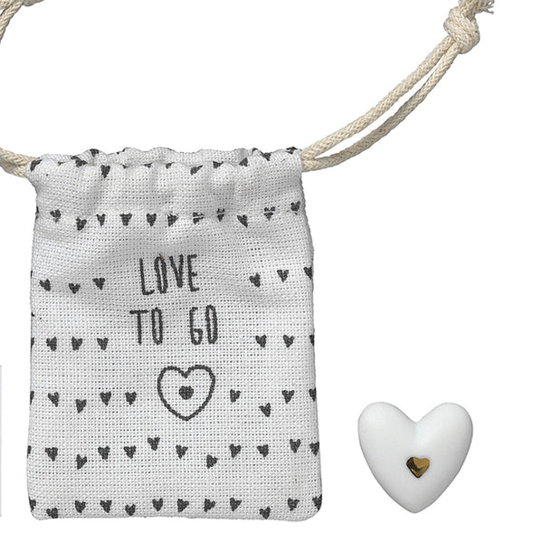 Luck or love ceramic charm in a cotton bag-Nook & Cranny Gift Store-2019 National Gift Store Of The Year-Ireland-Gift Shop