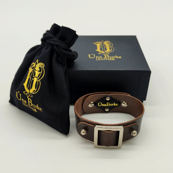 Luxury Square Slide Leather Bracelet by Irish designer Una Burke-Nook & Cranny Gift Store-2019 National Gift Store Of The Year-Ireland-Gift Shop