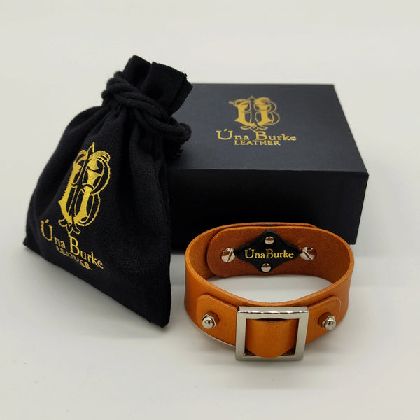 Luxury Square Slide Leather Bracelet by Irish designer Una Burke-Nook & Cranny Gift Store-2019 National Gift Store Of The Year-Ireland-Gift Shop