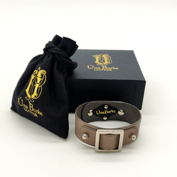 Luxury Square Slide Leather Bracelet by Irish designer Una Burke-Nook & Cranny Gift Store-2019 National Gift Store Of The Year-Ireland-Gift Shop