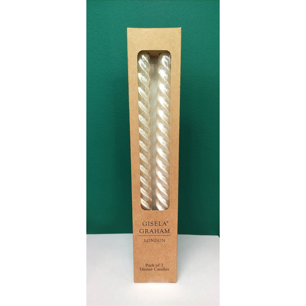 Metallic Taper Twist Dinner Candle - Set of 2-Nook & Cranny Gift Store-2019 National Gift Store Of The Year-Ireland-Gift Shop